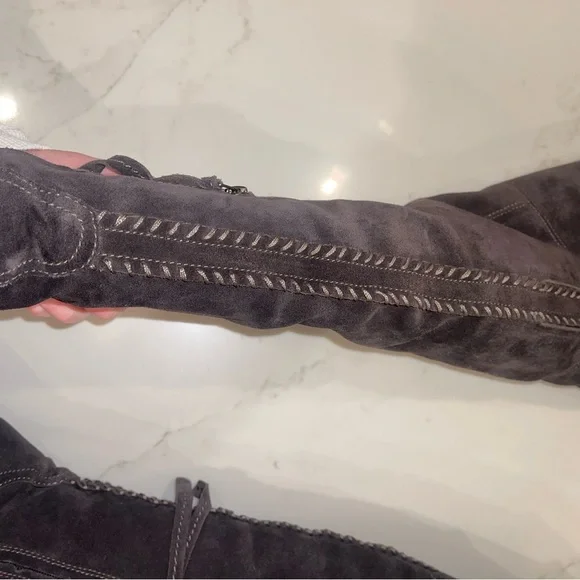 Dolce Vita Over-the-Knee Suede Boots in Gray - Picture 11 of 16